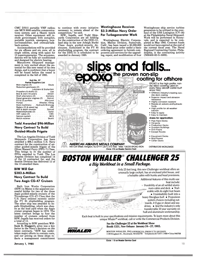 Maritime Reporter Magazine, page 13,  Jan 1985
