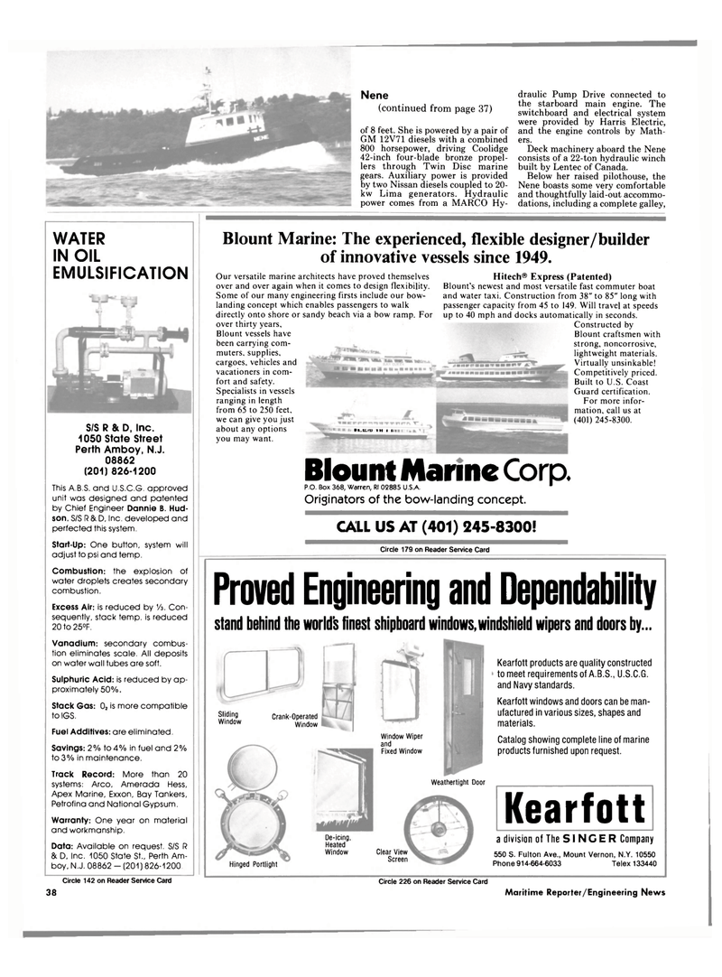Maritime Reporter Magazine, page 40,  Jan 1985