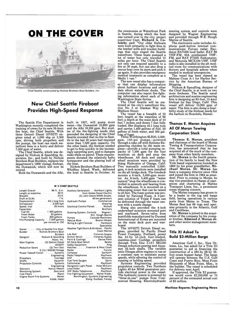 Maritime Reporter Magazine, page 8,  Jan 15, 1985