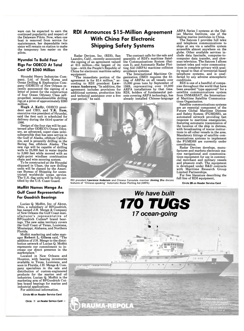 Maritime Reporter Magazine, page 5,  Jan 15, 1985