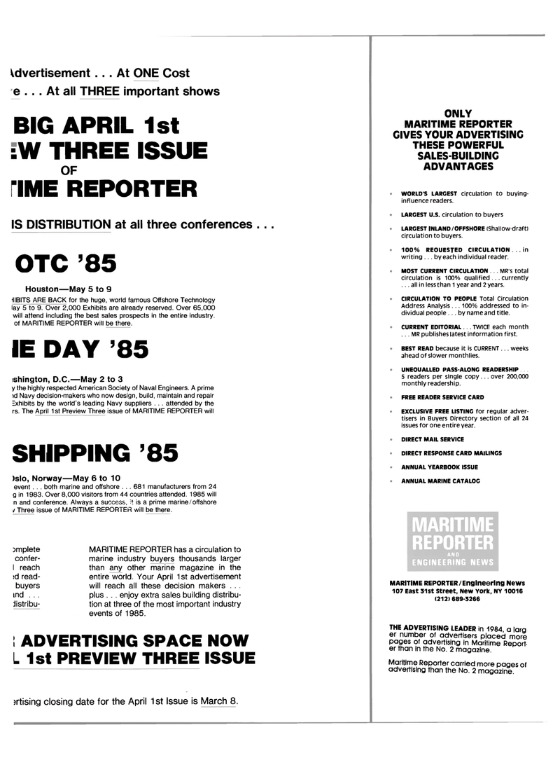 Maritime Reporter Magazine, page 27,  Feb 15, 1985