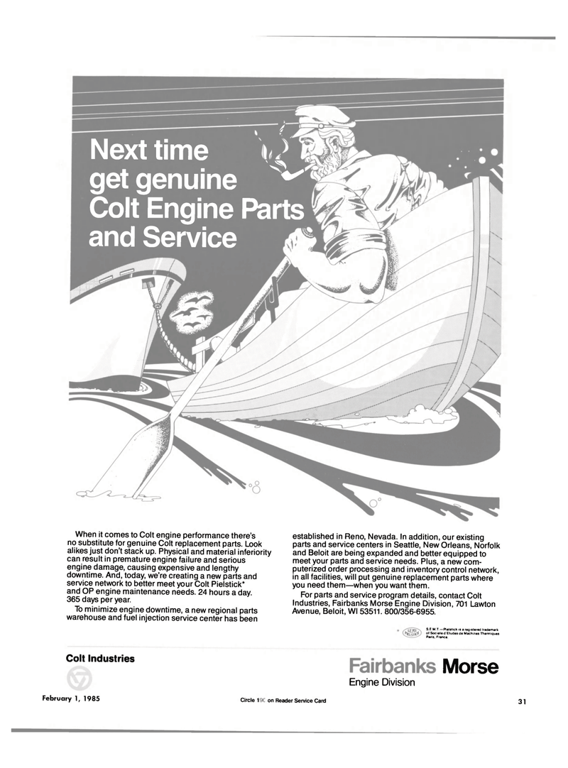 Maritime Reporter Magazine, page 31,  Feb 15, 1985