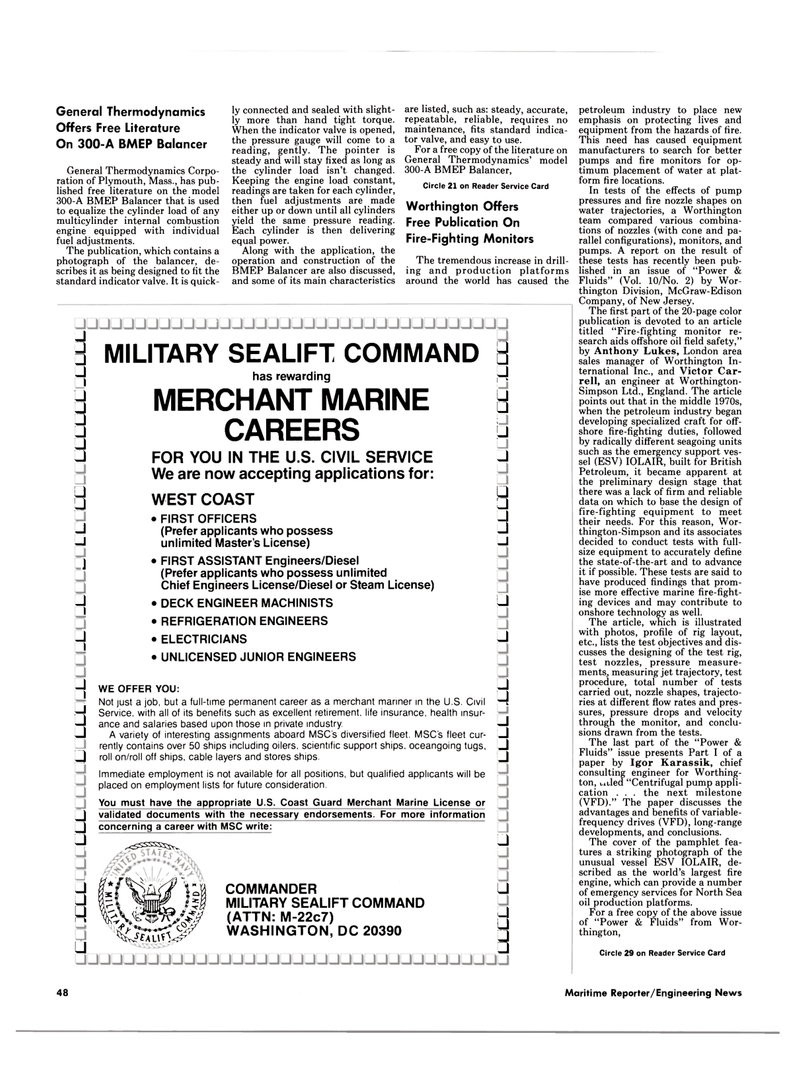 Maritime Reporter Magazine, page 46,  Feb 15, 1985