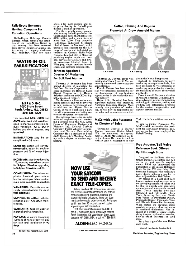 Maritime Reporter Magazine, page 36,  Mar 1985