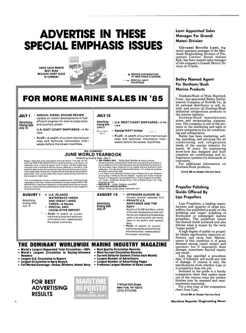 Maritime Reporter Magazine, page 3rd Cover,  Apr 1985