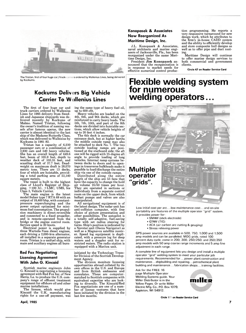 Maritime Reporter Magazine, page 4th Cover,  Apr 1985