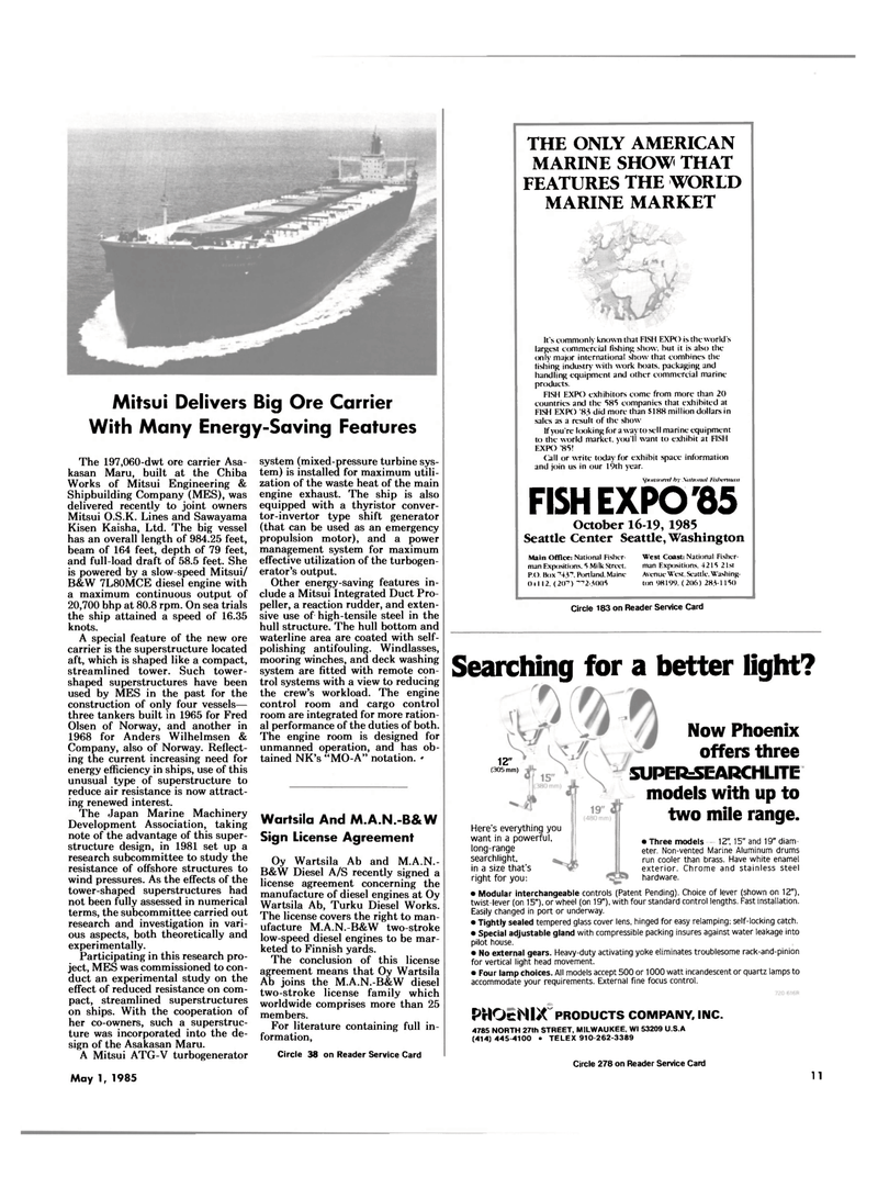 Maritime Reporter Magazine, page 9,  May 1985