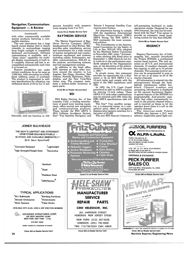 Maritime Reporter Magazine, page 28,  May 15, 1985