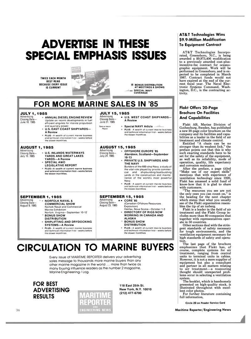 Maritime Reporter Magazine, page 36,  May 15, 1985