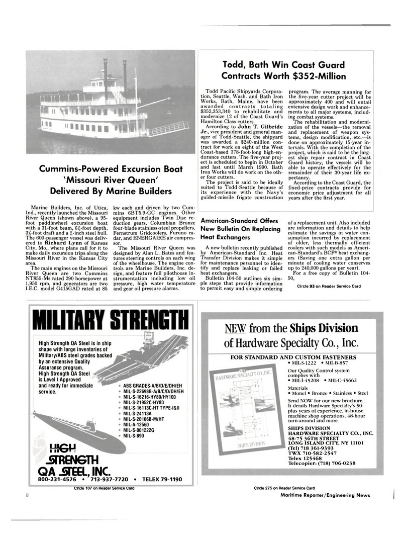 Maritime Reporter Magazine, page 6,  May 16, 1985