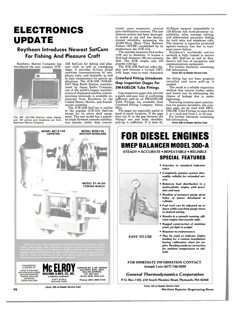 Maritime Reporter Magazine, page 100,  Jun 1985
