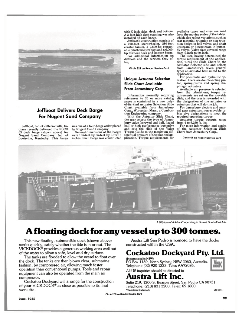 Maritime Reporter Magazine, page 101,  Jun 1985