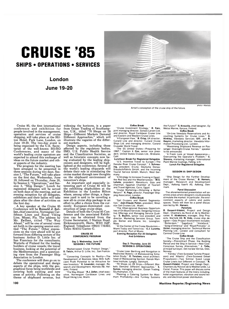 Maritime Reporter Magazine, page 102,  Jun 1985