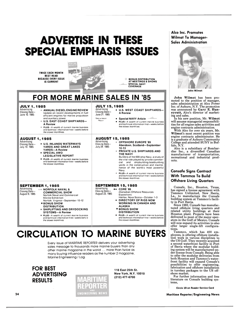 Maritime Reporter Magazine, page 22,  Jun 1985
