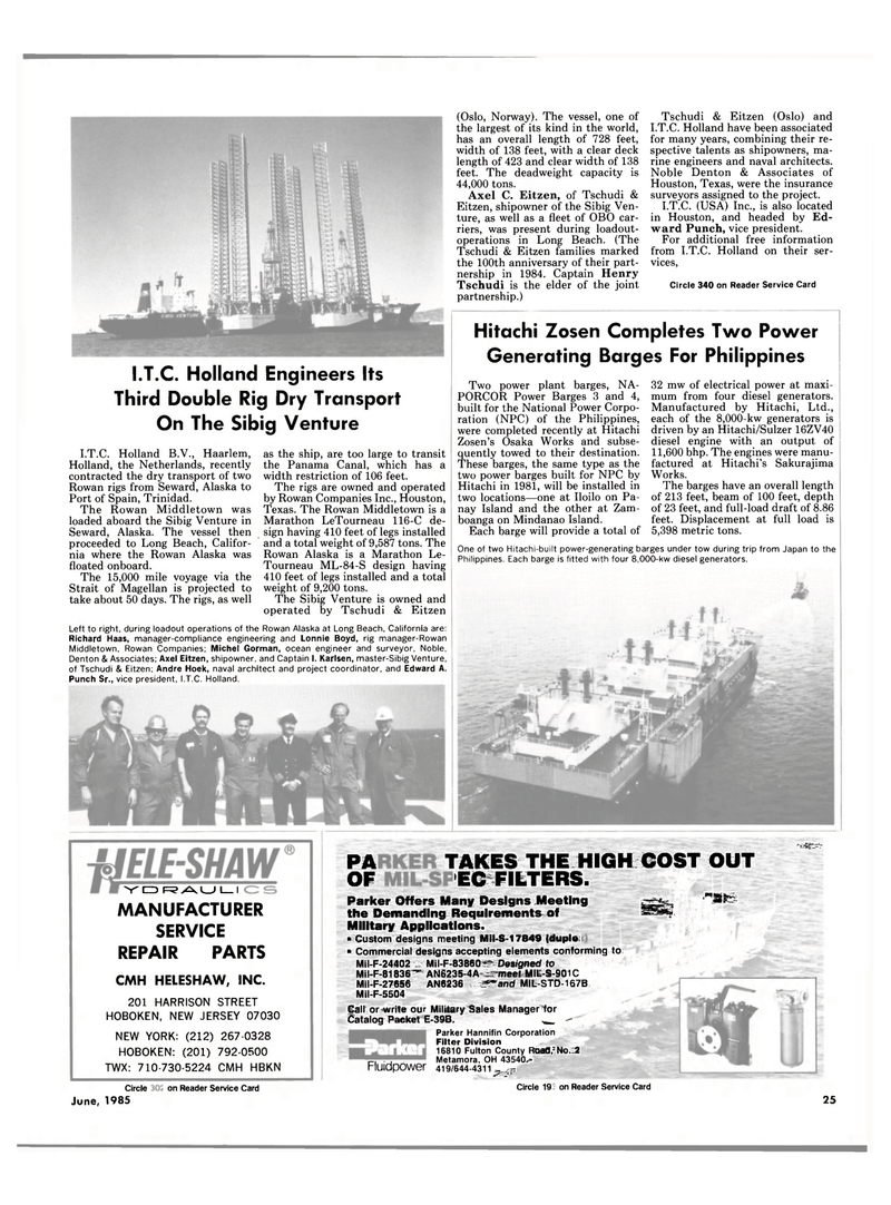 Maritime Reporter Magazine, page 23,  Jun 1985