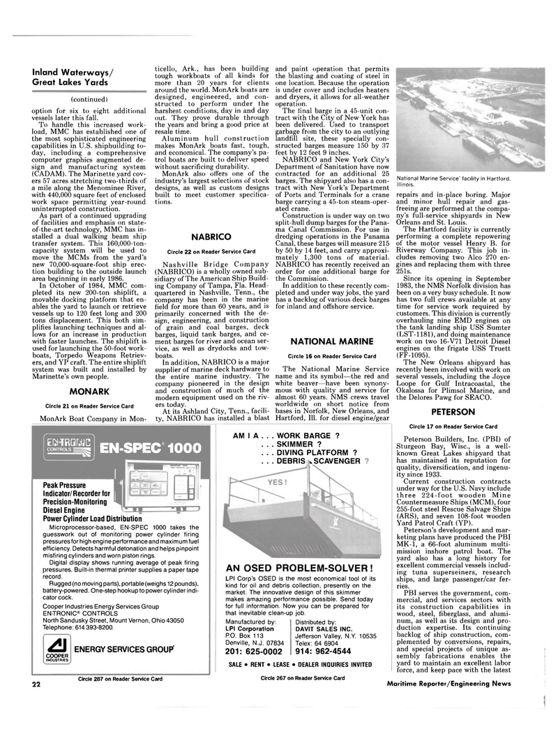 Maritime Reporter Magazine, page 20,  Aug 1985