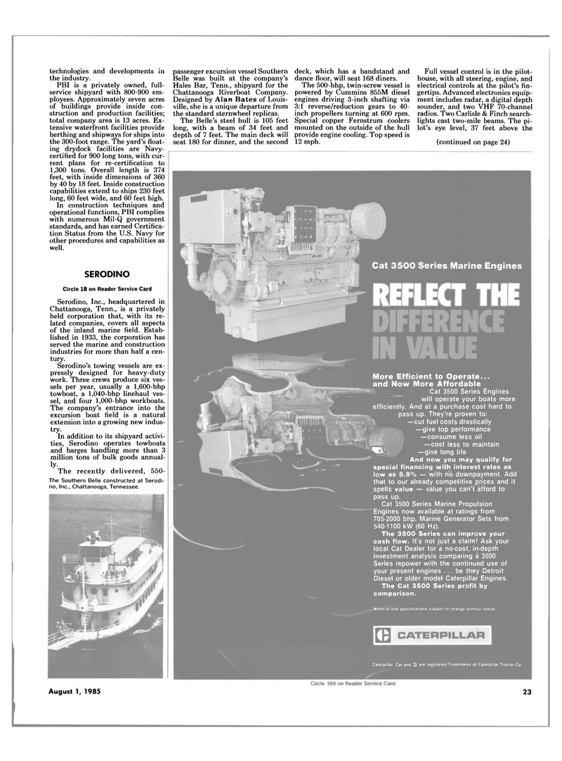 Maritime Reporter Magazine, page 23,  Aug 1985