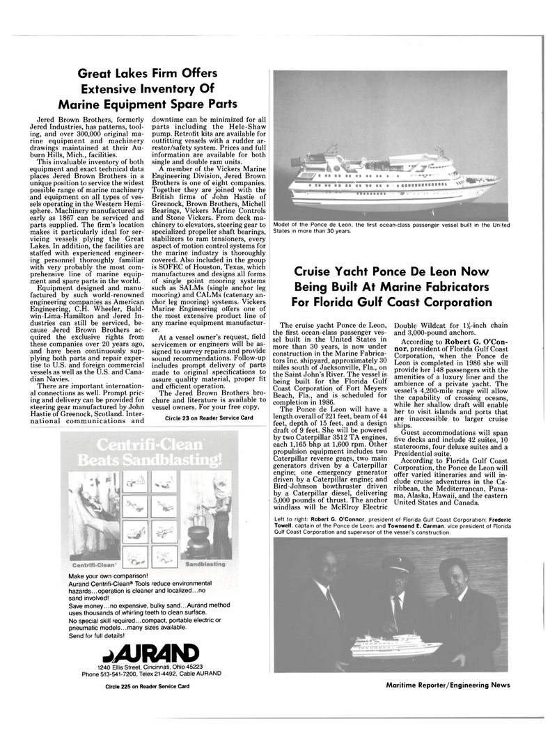 Maritime Reporter Magazine, page 30,  Aug 1985