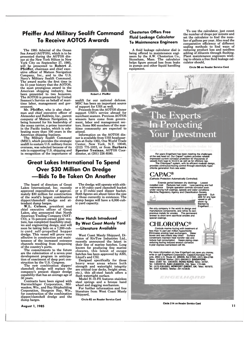 Maritime Reporter Magazine, page 7,  Aug 1985