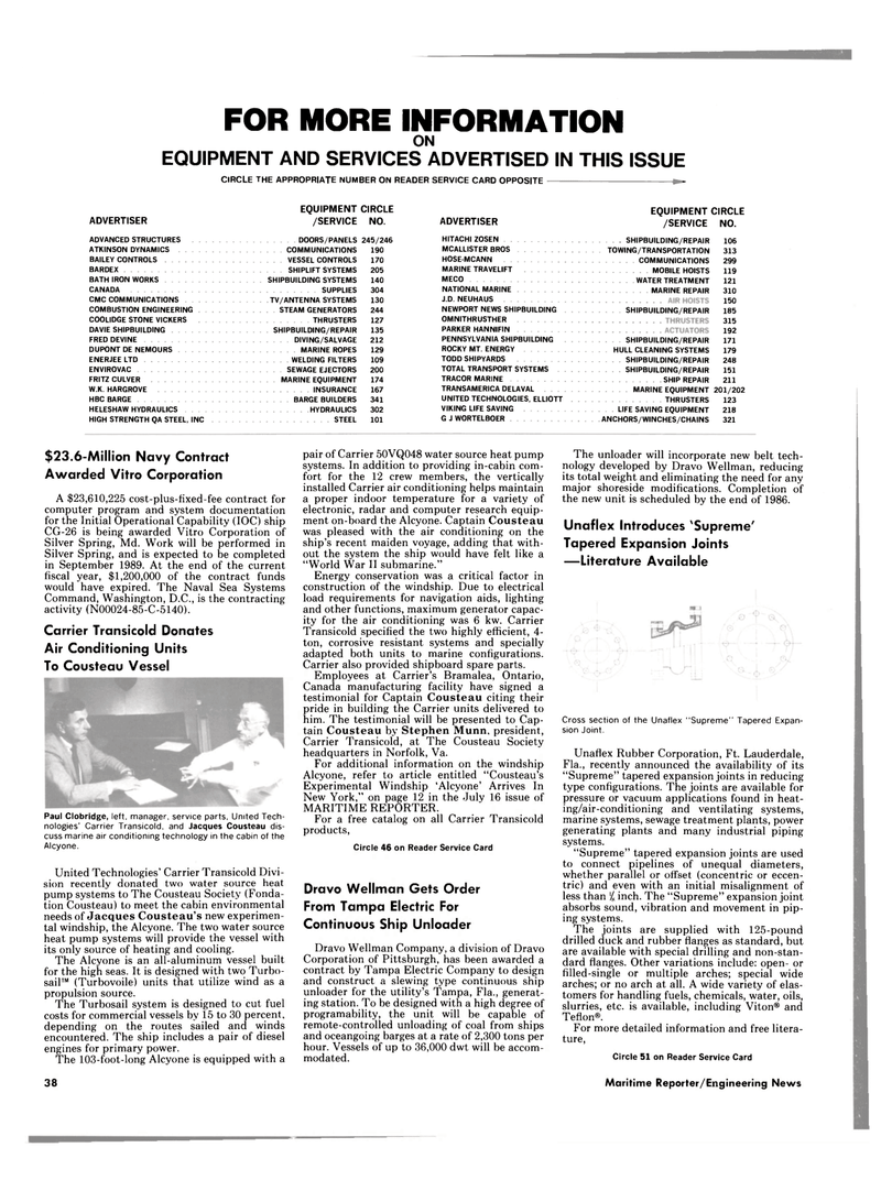 Maritime Reporter Magazine, page 36,  Aug 15, 1985