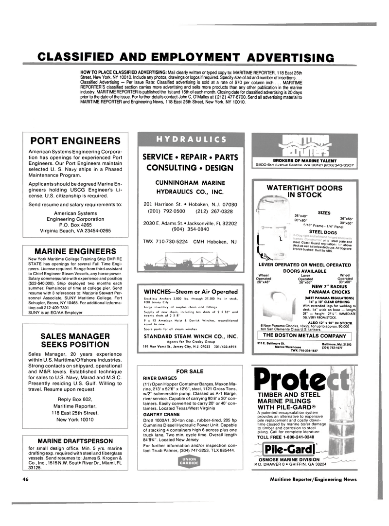 Maritime Reporter Magazine, page 42,  Aug 15, 1985