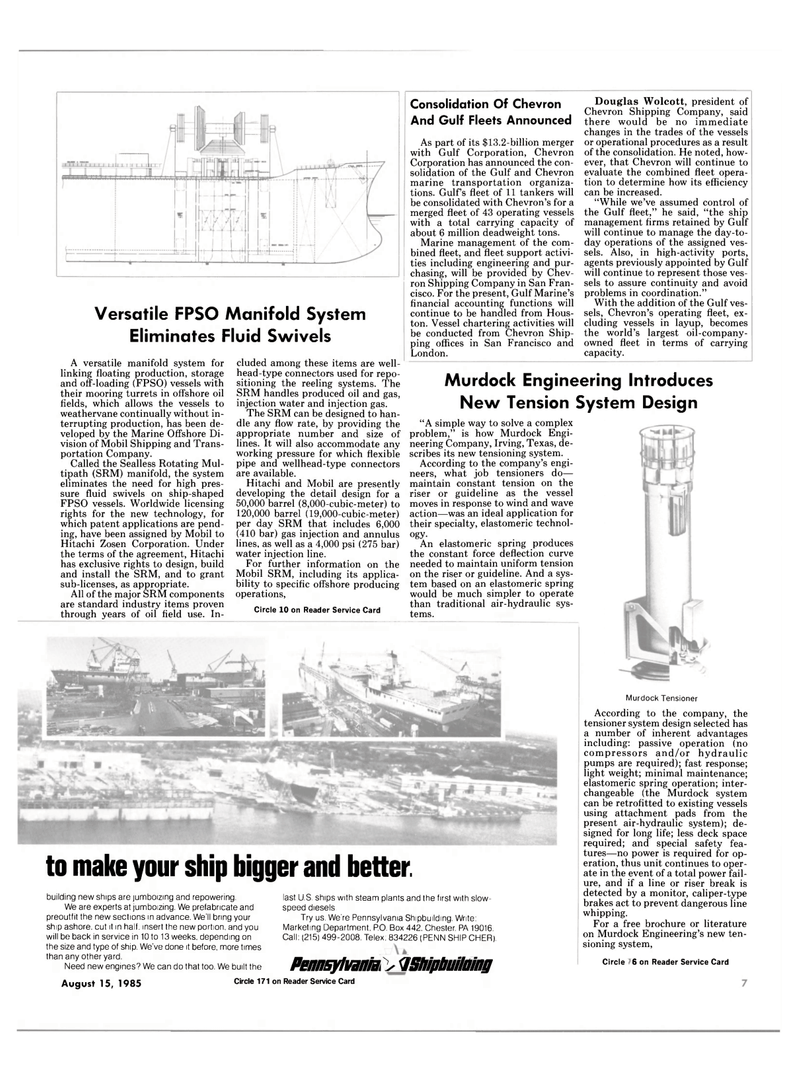 Maritime Reporter Magazine, page 5,  Aug 15, 1985