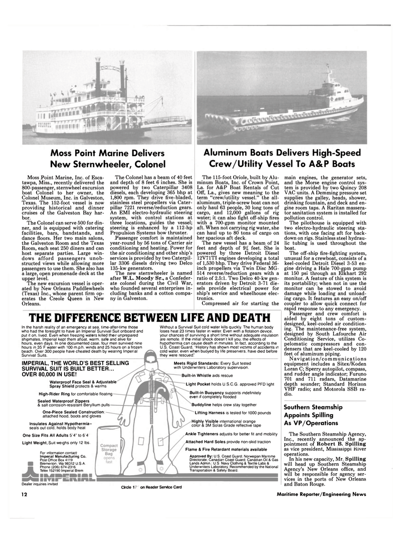 Maritime Reporter Magazine, page 10,  Sep 15, 1985