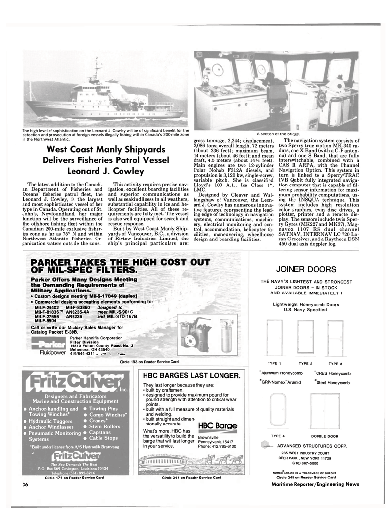 Maritime Reporter Magazine, page 32,  Sep 15, 1985