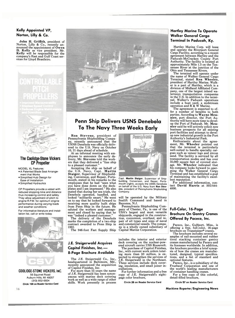 Maritime Reporter Magazine, page 14,  Nov 1985