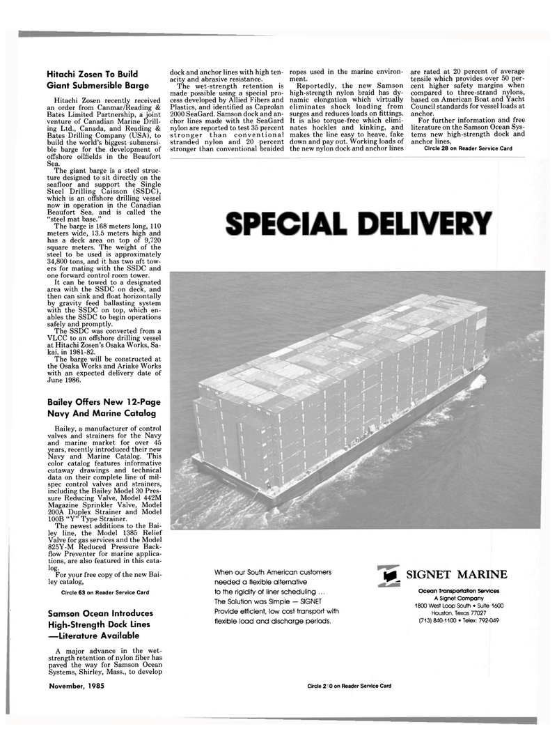 Maritime Reporter Magazine, page 35,  Nov 1985