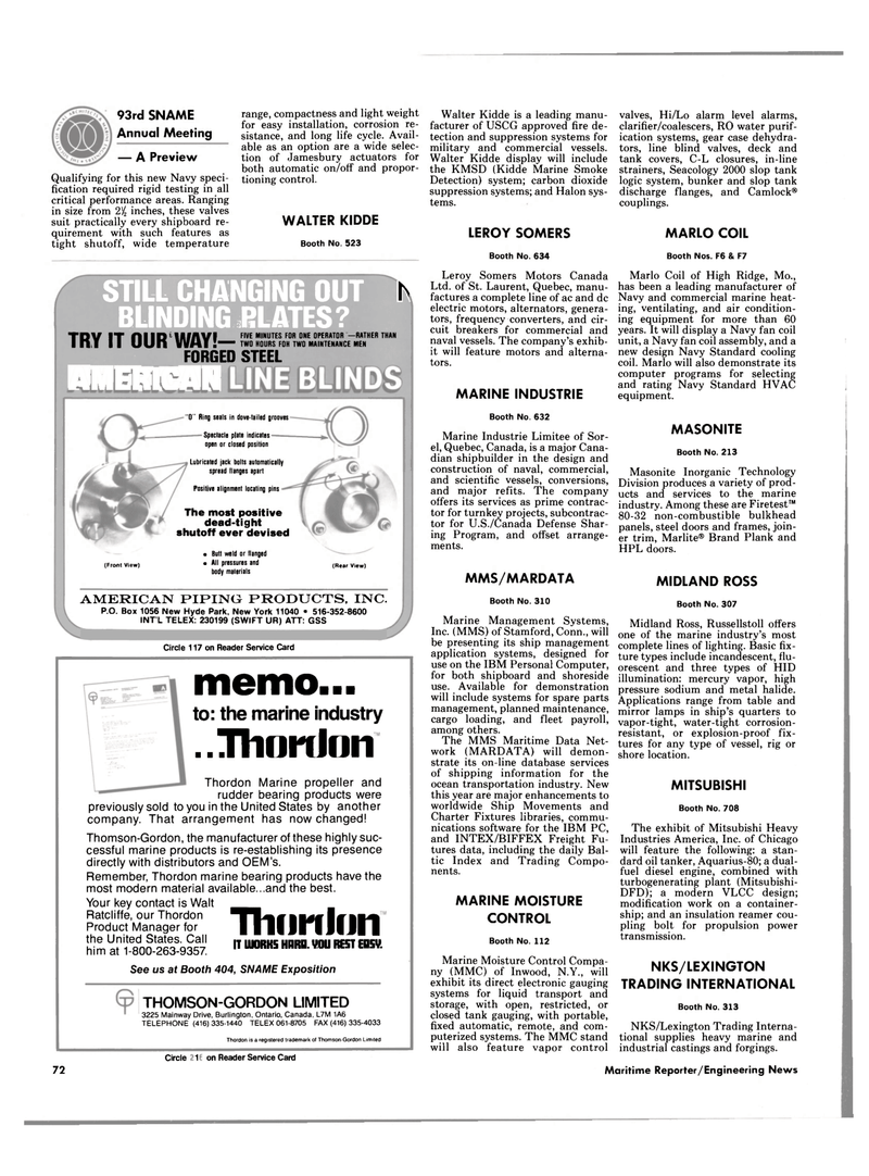 Maritime Reporter Magazine, page 66,  Nov 1985