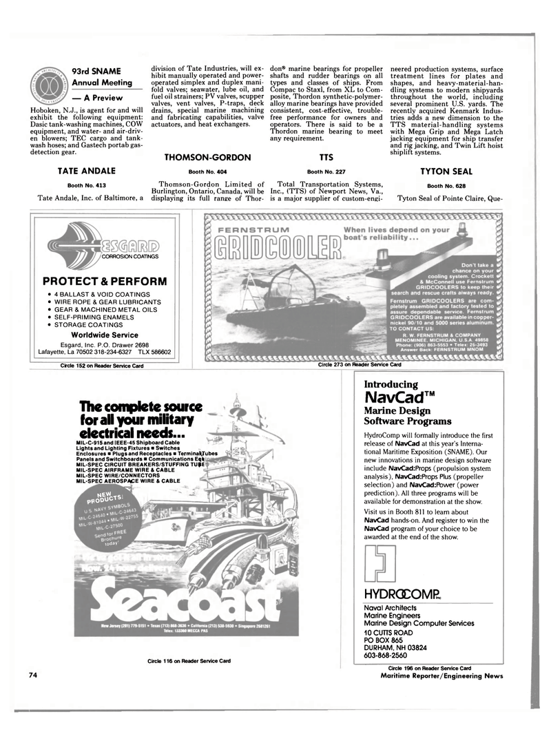 Maritime Reporter Magazine, page 68,  Nov 1985