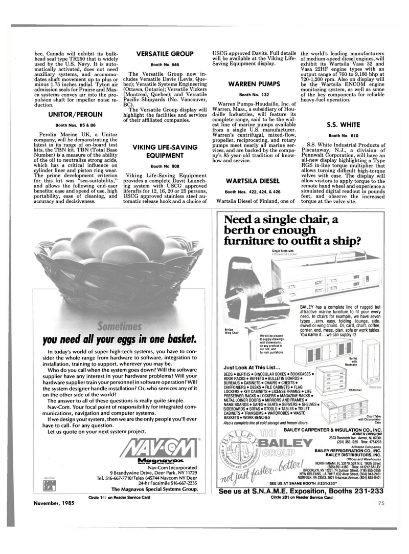 Maritime Reporter Magazine, page 69,  Nov 1985