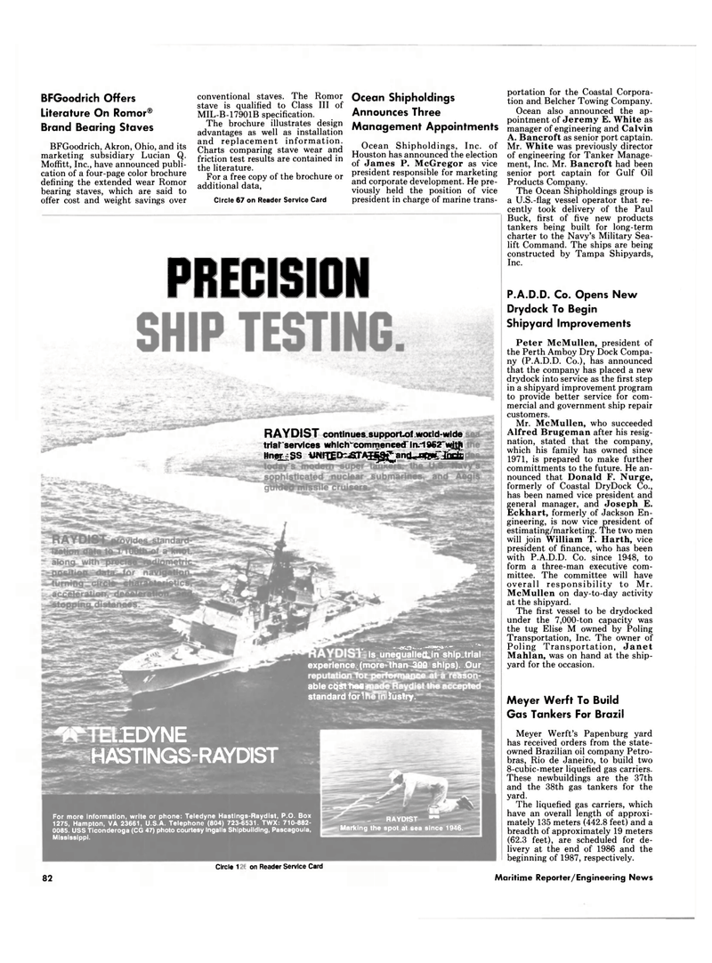 Maritime Reporter Magazine, page 76,  Nov 1985