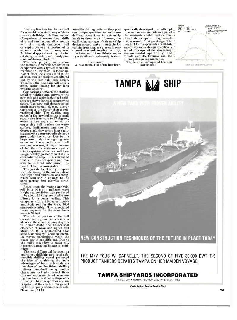 Maritime Reporter Magazine, page 87,  Nov 1985