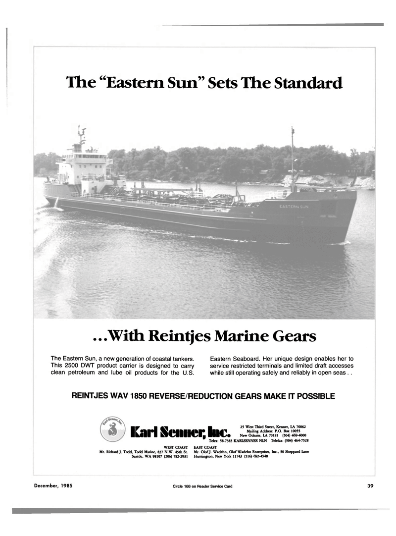 Maritime Reporter Magazine, page 39,  Dec 1985