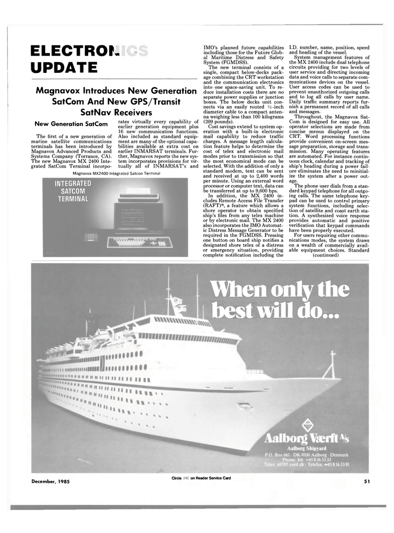 Maritime Reporter Magazine, page 51,  Dec 1985