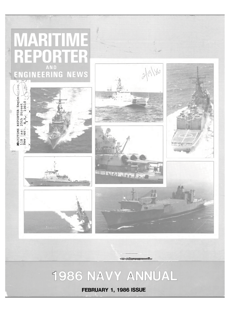 Maritime Reporter Magazine Cover Feb 1986 - 