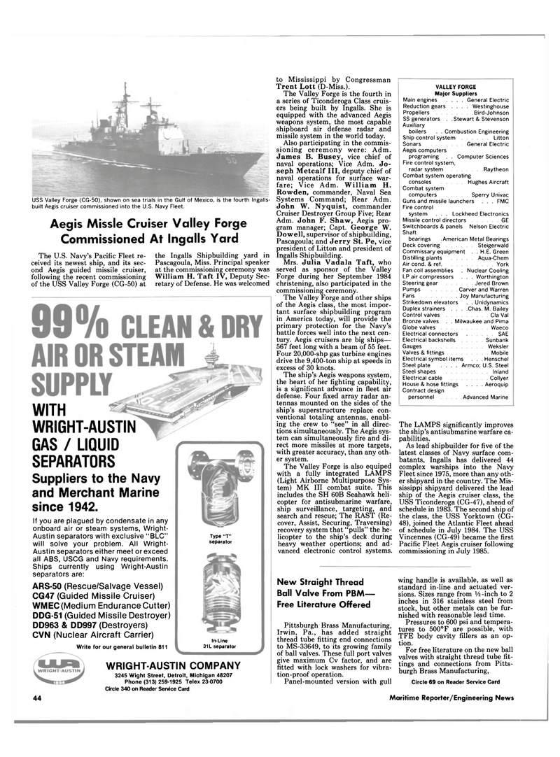 Maritime Reporter Magazine, page 42,  Feb 1986