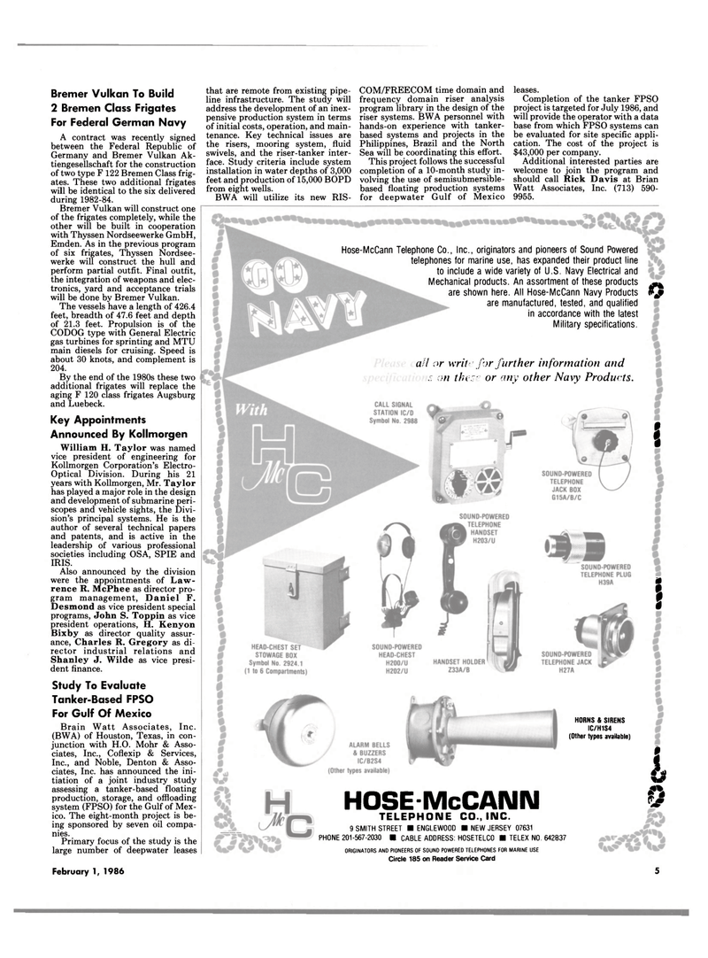 Maritime Reporter Magazine, page 3,  Feb 1986