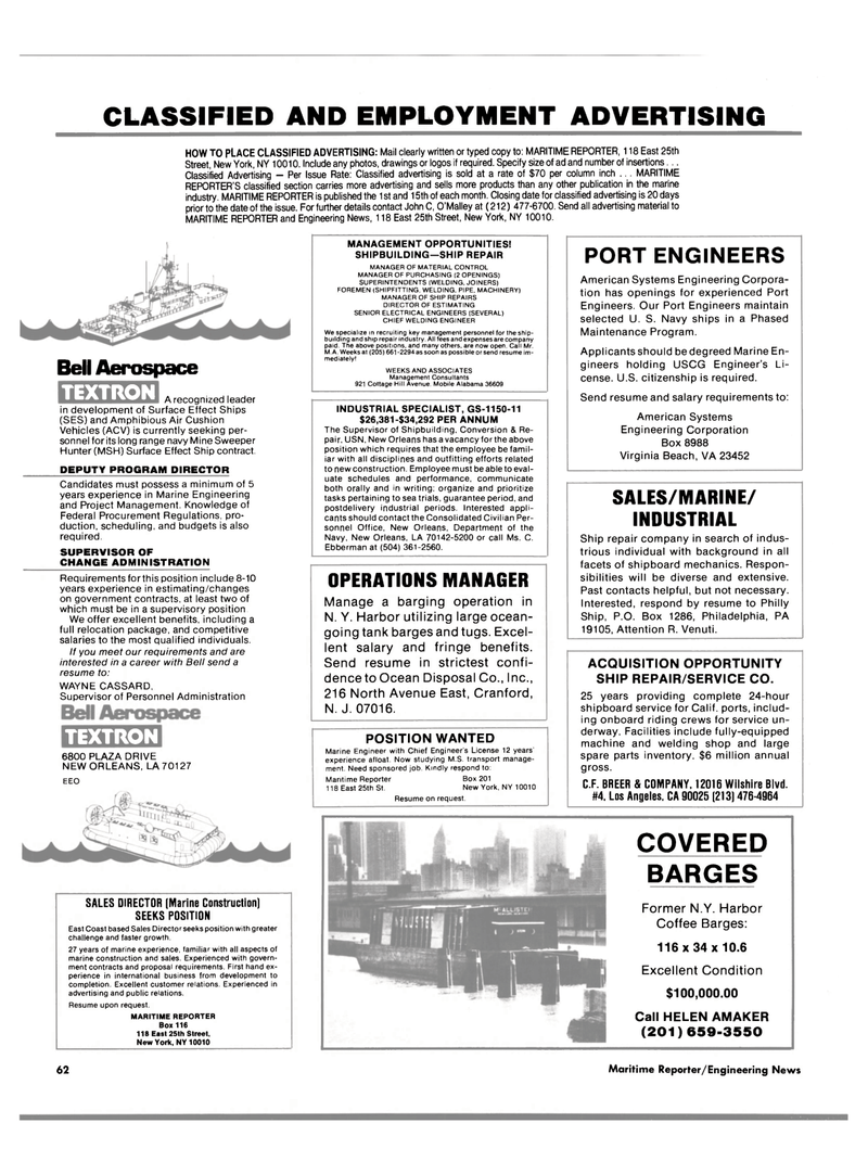 Maritime Reporter Magazine, page 58,  Feb 1986