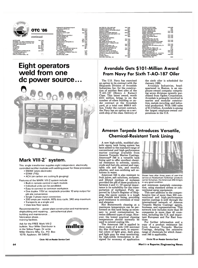Maritime Reporter Magazine, page 60,  Apr 1986