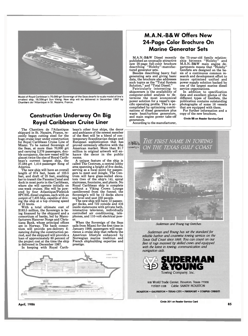 Maritime Reporter Magazine, page 79,  Apr 1986