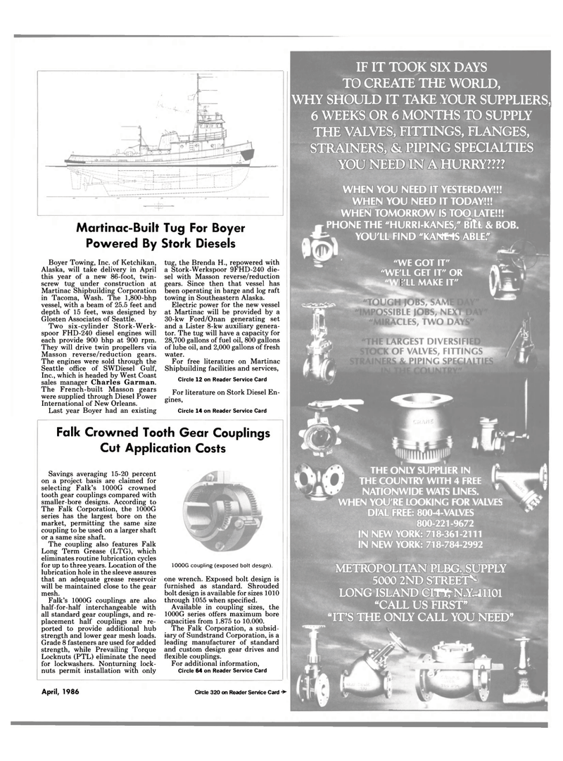 Maritime Reporter Magazine, page 95,  Apr 1986