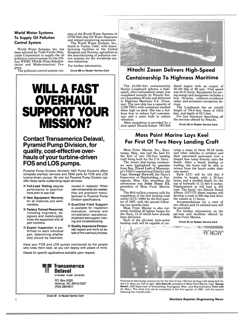 Maritime Reporter Magazine, page 4,  May 1986