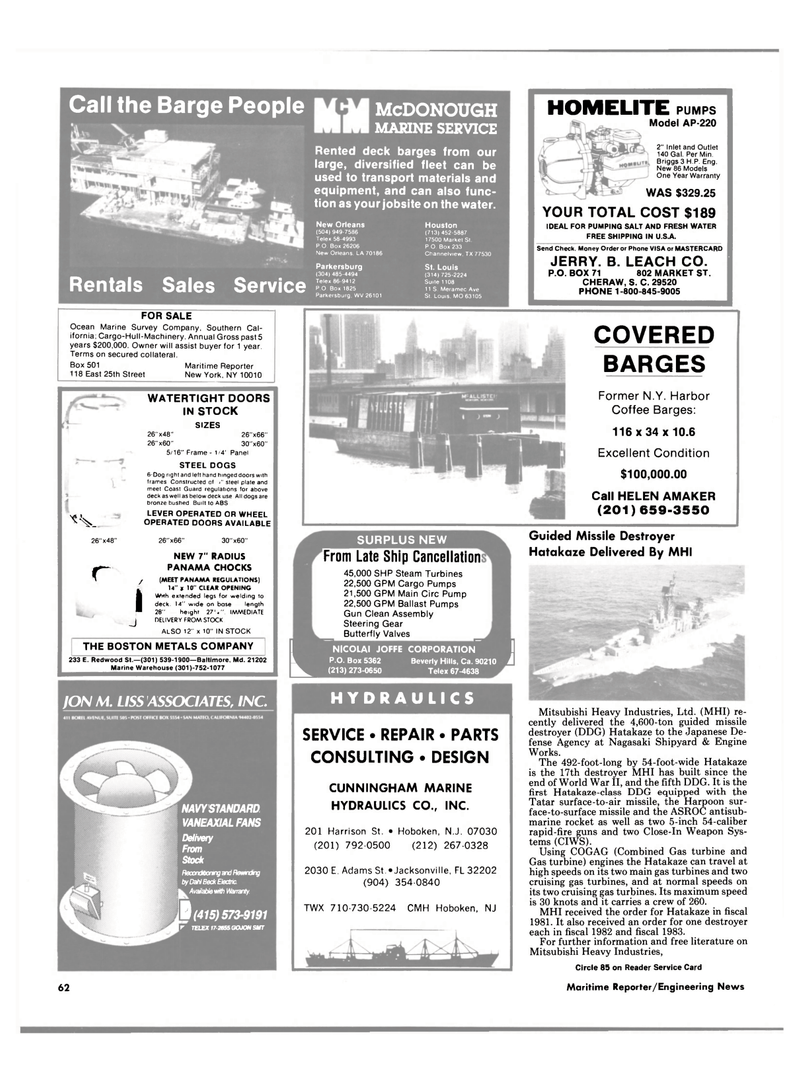 Maritime Reporter Magazine, page 58,  May 1986
