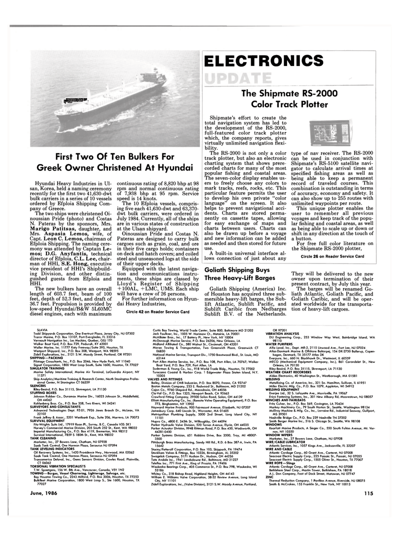 Maritime Reporter Magazine, page 115,  Jun 1986
