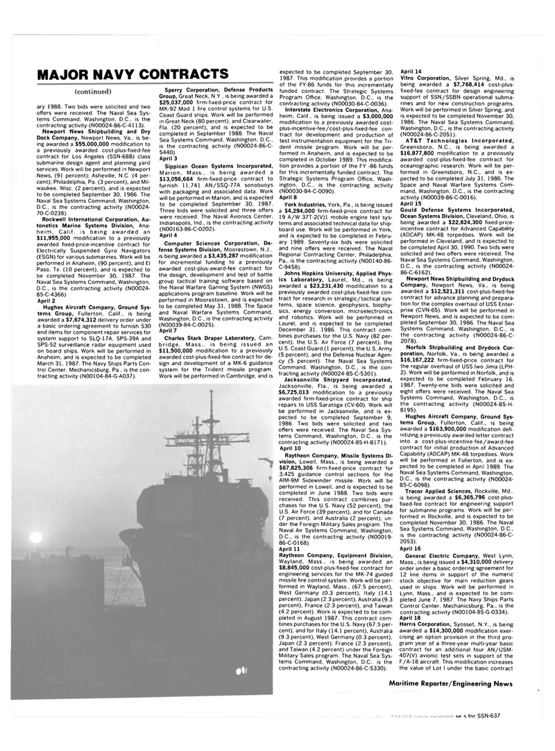 Maritime Reporter Magazine, page 12,  Jul 15, 1986