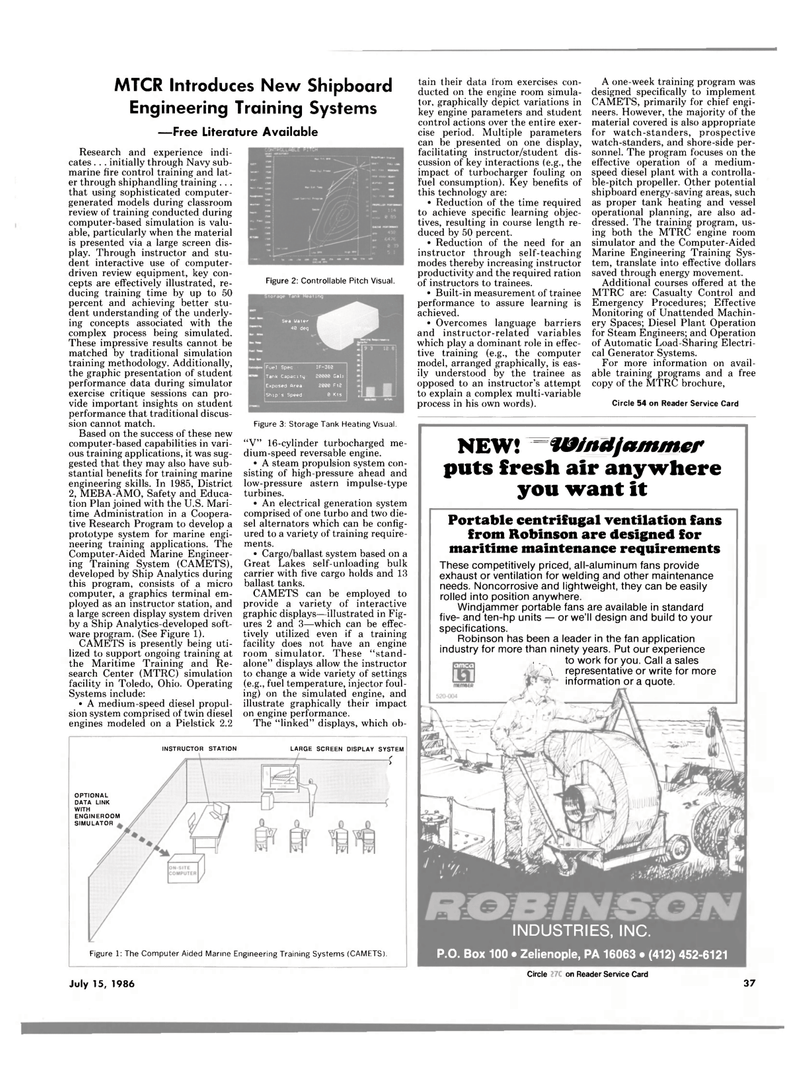 Maritime Reporter Magazine, page 37,  Jul 15, 1986