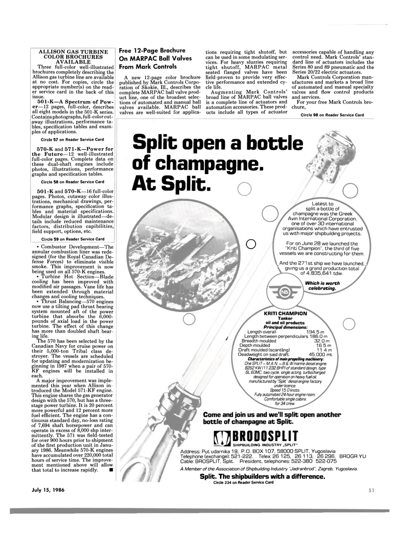 Maritime Reporter Magazine, page 51,  Jul 15, 1986